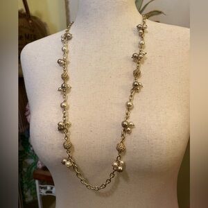 Vintage Anne Klein Gold and Pearl Necklace EUC